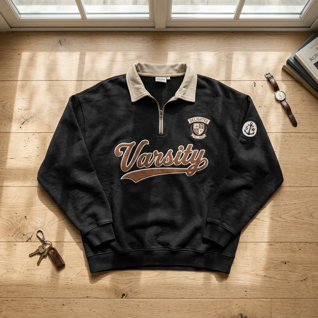 Vintage Varsity Half-Zip Sweatshirt