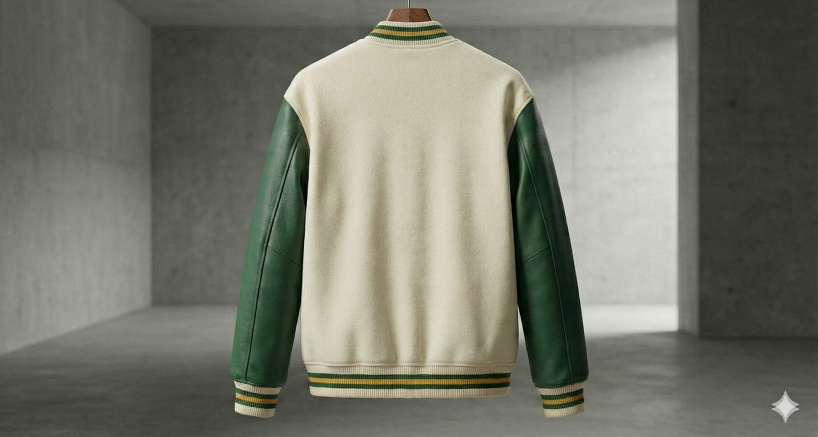 Premium Varsity Jacket | ZORODOOR Letterman Jacket | Green & Cream Vintage Baseball Jacket | “Life’s Short. Make It Interesting.”