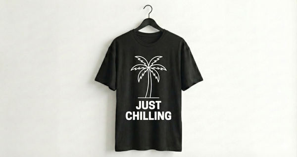 Just Chilling Palm Tree Graphic T-Shirt – Casual Oversized T- Shirt