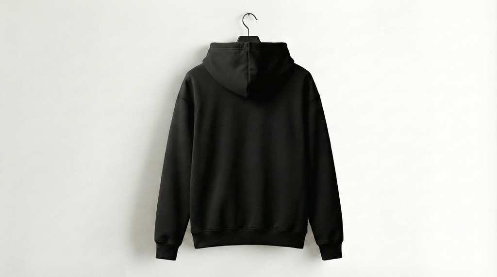 Untitled Minimalist Black Hoodie – Oversized Hoodie
