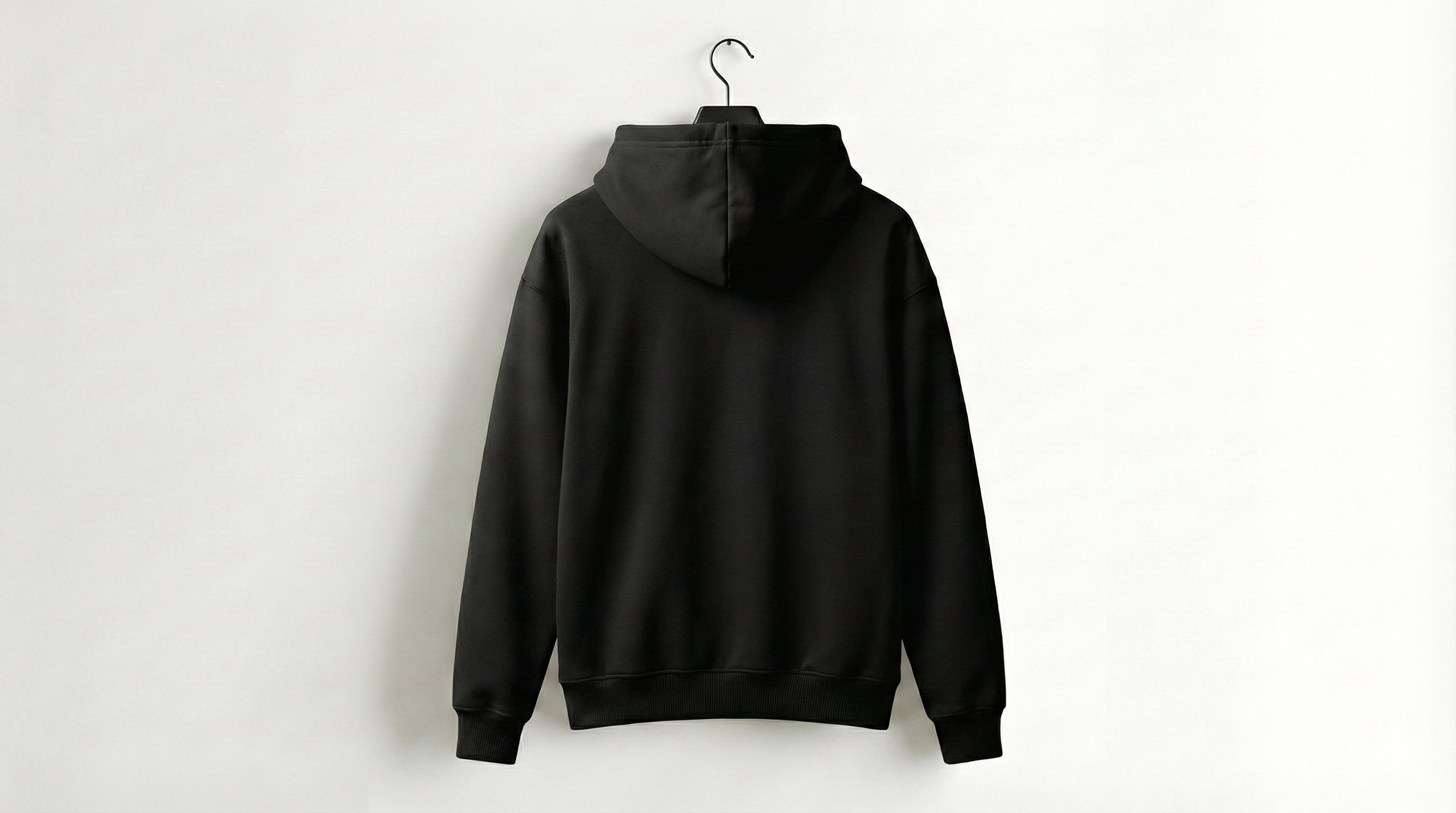 Untitled Minimalist Black Hoodie – Oversized Hoodie