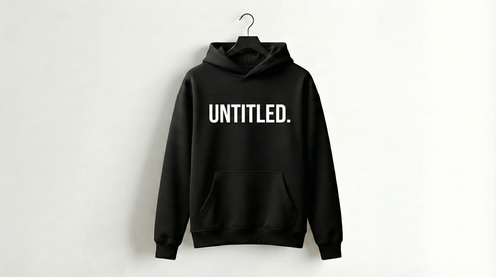 Untitled Minimalist Black Hoodie – Oversized Hoodie