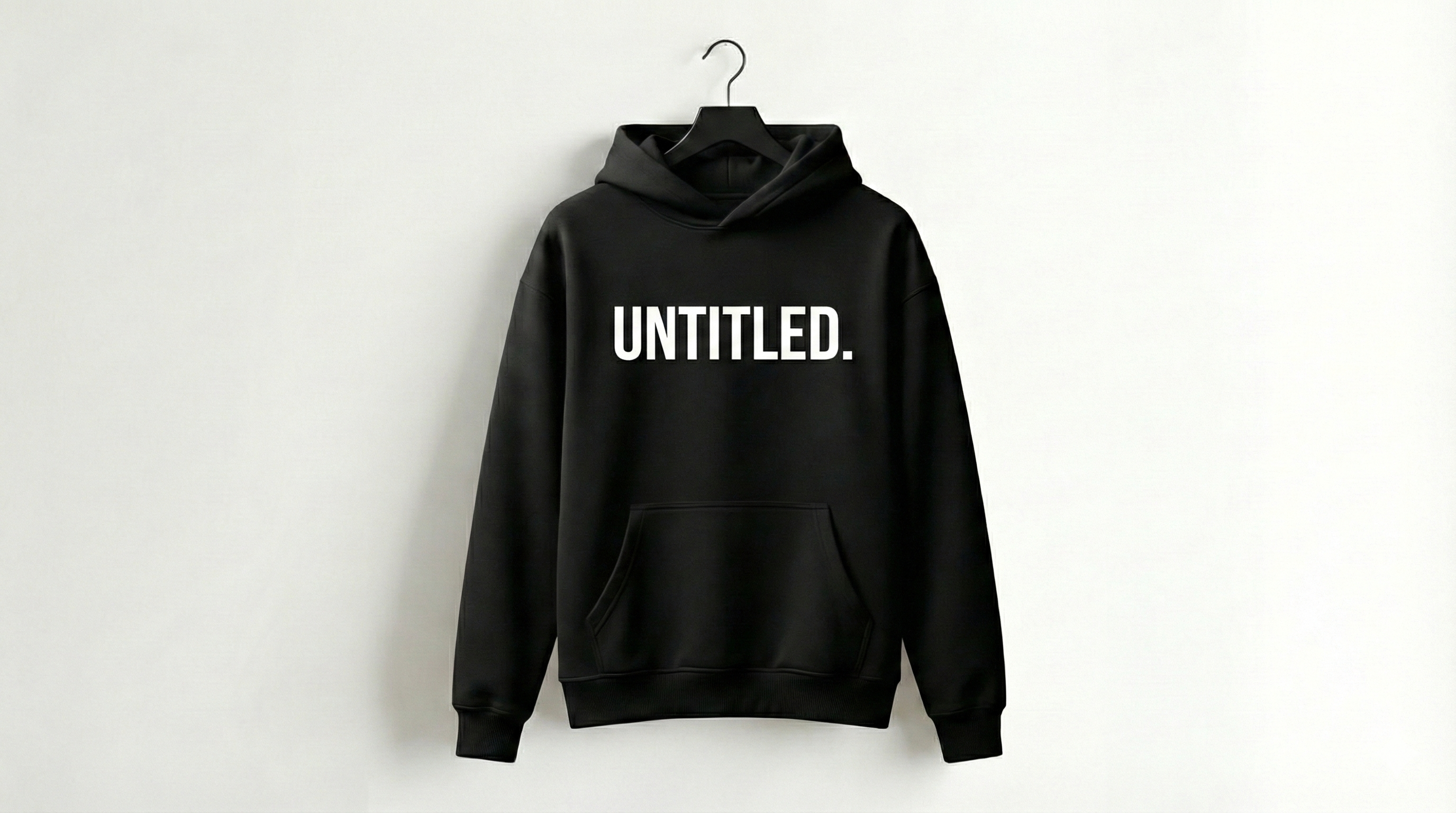 Untitled Minimalist Black Hoodie – Oversized Hoodie